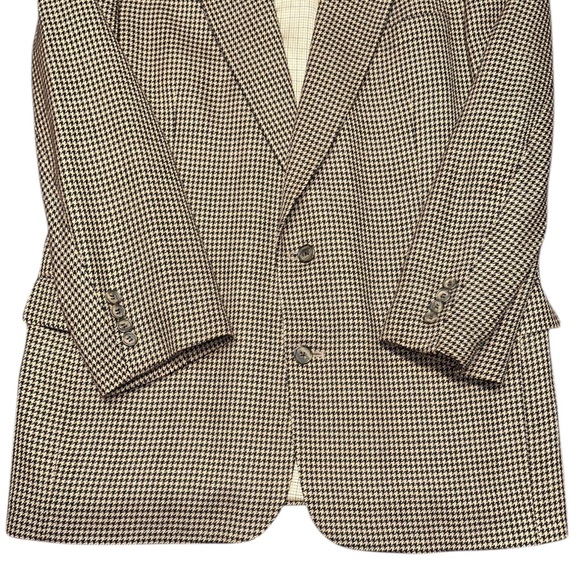 VTG Christian Dior Le Connaisseur Men’s Beige Houndstooth Blazer Sport Coat 44L - Picture 8 of 15
